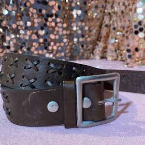 Brown belt with silver buckle #116